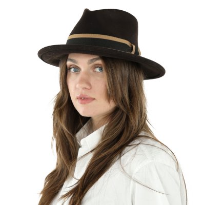 Hatte - Gårda Belluno Crushable Wool felt Fedora (brun)
