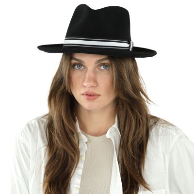 Hatte - Gårda Belluno Crushable Wool felt Fedora (sort)