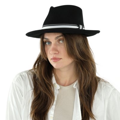 Hatte - Gårda Belluno Crushable Wool felt Fedora (sort)