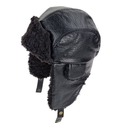 Pelshue - Gårda Linsell Leather Trapper (sort)