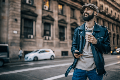 Sixpence / Flat cap - Gårda Venice Wool Newsboy Cap (sort/hvid/blå)