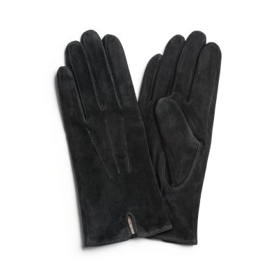 Handsker - HK Women's glove Vent Lambsuede, Wool blend lining (sort)