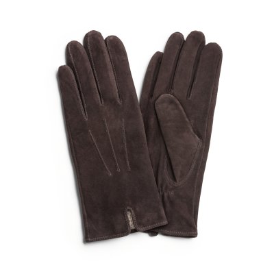 Handsker - HK Women's glove Vent Lambsuede, Wool blend lining (brun)