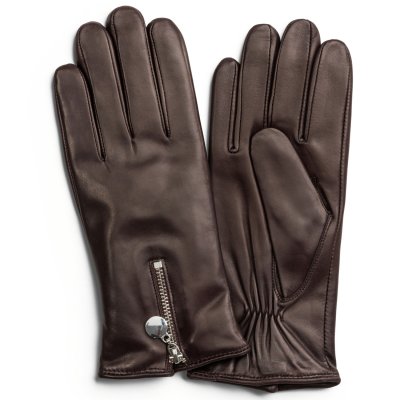 Handsker - HK Women's Hairsheep Leather Zip Glove with Wool Lining (brun)