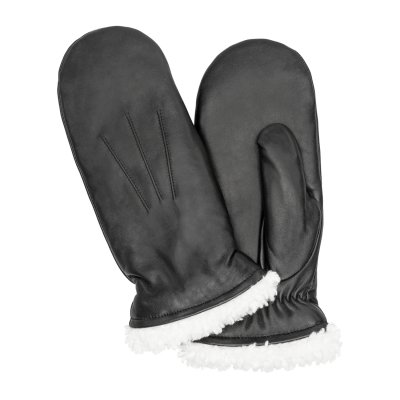 Handsker - HK Women's Hairsheep Leather Mittens (Sort/hvid)