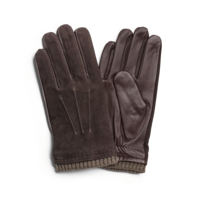 Handsker - HK Men's Touch glove Lamb suede/Lamb nappa, Wool blend lining (brun)