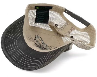 Cap - John Deere 6 Panel Chan & Mesh Dad Cap (grå/beige)