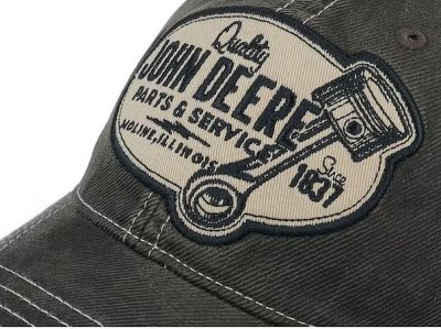 Cap - John Deere 6 Panel Chan & Mesh Dad Cap (grå/beige)