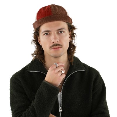 Beanies - Gårda Lockport Docker Beanie (brun/rød/creme)