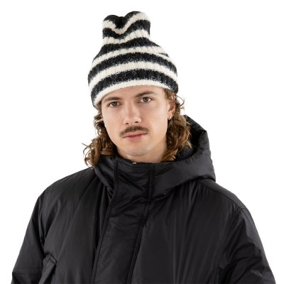 Beanies - Gårda Isfjord Slouch Beanie (sort/hvid)