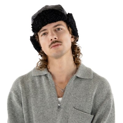 Pelshue - Gårda Linsell Leather Trapper (sort)