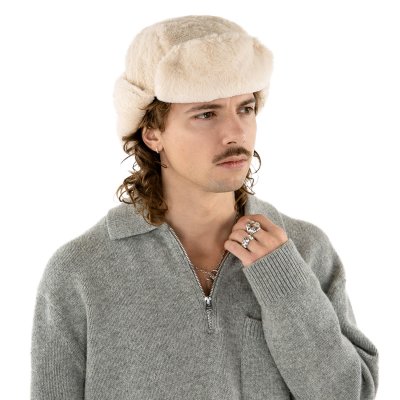 Pelshue - Gårda Angora Trapper Hat (fløde)
