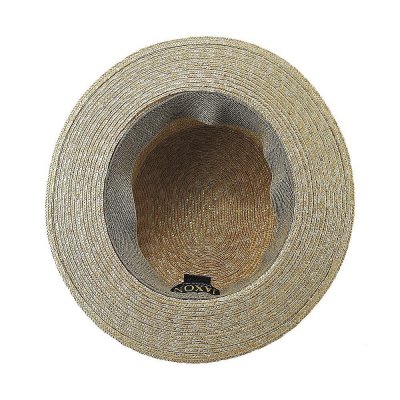 Hatte - Straw Boater Hat Striped Band (natur)