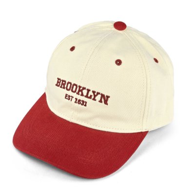 Cap Barn - Gårda Brooklyn Baseball Cap (creme/rød)