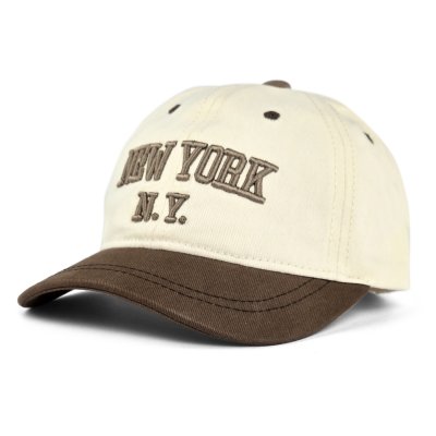 Cap Barn - Gårda New York Baseball Cap (creme/brun)