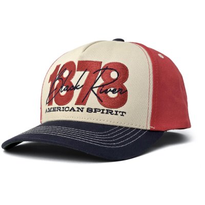 Kasket - Black River 1878 Trucker (creme/rød/marineblå)