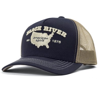 Kasket - Black River America Trucker (marineblå/creme)