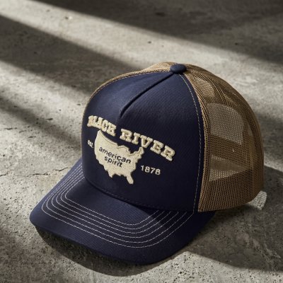 Kasket - Black River America Trucker (marineblå/creme)