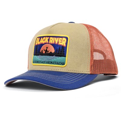Kasket - Black River Kayak Trucker (beige/orange/blå)