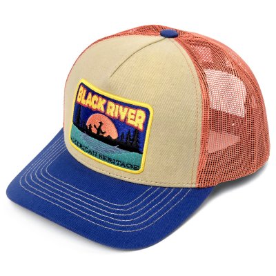 Kasket - Black River Kayak Trucker (beige/orange/blå)