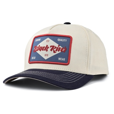 Kasket - Black River Atlanta Cotton Snapback (off-white/marineblå)