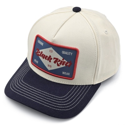 Kasket - Black River Atlanta Cotton Snapback (off-white/marineblå)