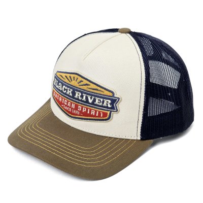 Kasket - Black River Beacon Trucker (off-white/blå/grøn)