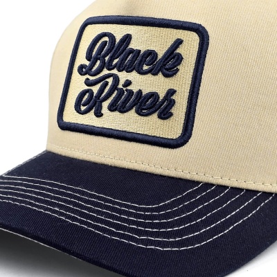 Kasket - Black River Denver Cotton Snapback (creme/marineblå)