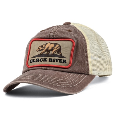 Kasket - Black River Grizzly Washed Trucker (brun/fløde)