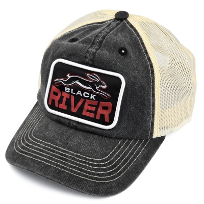 Kasket - Black River Hare Washed Trucker (sort/creme)