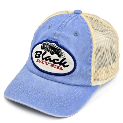 Kasket - Black River Hot Rod Washed Trucker (lyseblå/fløde)