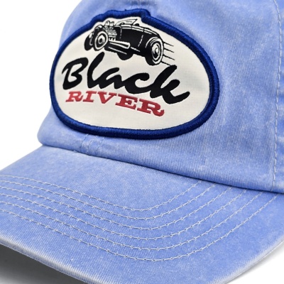 Kasket - Black River Hot Rod Washed Trucker (lyseblå/fløde)