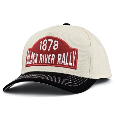 Kasket - Black River Louisville Cotton Snapback (offwhite/sort)