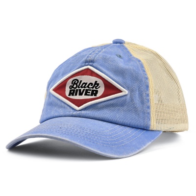 Kasket - Black River Memphis Washed Trucker (lyseblå/fløde)