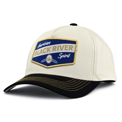 Kasket - Black River Omaha Cotton Snapback (offwhite/sort)