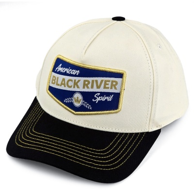 Kasket - Black River Omaha Cotton Snapback (offwhite/sort)
