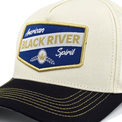 Kasket - Black River Omaha Cotton Snapback (offwhite/sort)