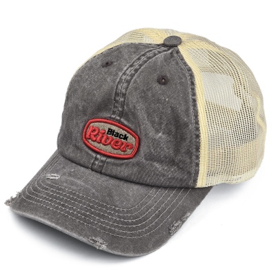 Kasket - Black River Portland Washed Trucker (sort/creme)