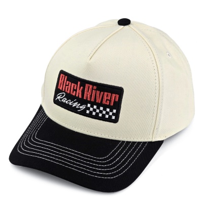 Kasket - Black River Racing Cotton Snapback (offwhite/sort)