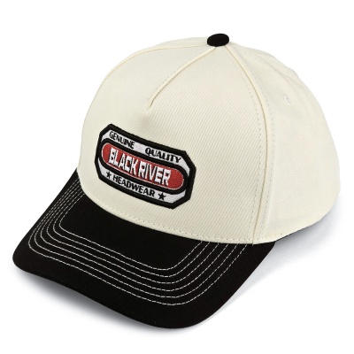 Kasket - Black River Richmond Cotton Snapback (offwhite/sort)