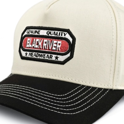 Kasket - Black River Richmond Cotton Snapback (offwhite/sort)
