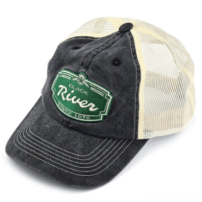 Kasket - Black River Sacramento Washed Trucker (sort/creme)