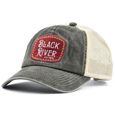 Kasket - Black River Spokane Washed Trucker (olivengrøn/fløde)