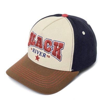 Kasket - Black River Texas Trucker (creme/marineblå/brun)