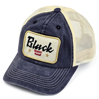 Kasket - Black River Toledo Washed Trucker (marineblå/creme)