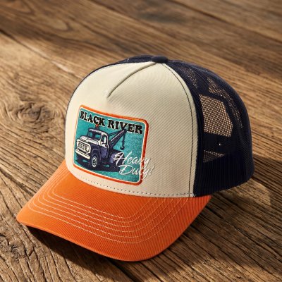 Kasket - Black River Tow Trucker (creme/blå/orange)
