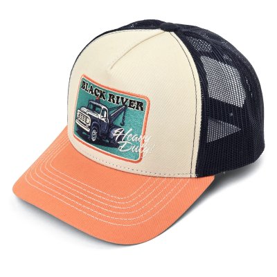 Kasket - Black River Tow Trucker (creme/blå/orange)