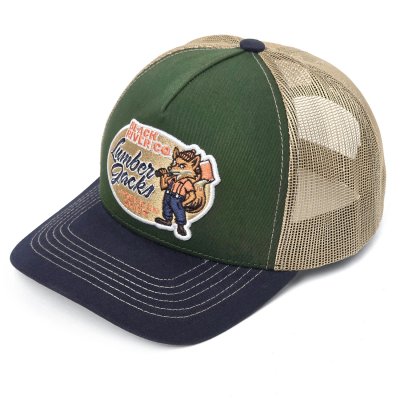 Kasket - Black River Fox Trucker (grøn/beige/blå)