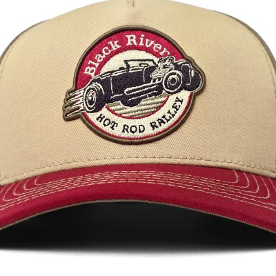 Kasket - Black River Rebel Trucker (beige/grøn/rød)