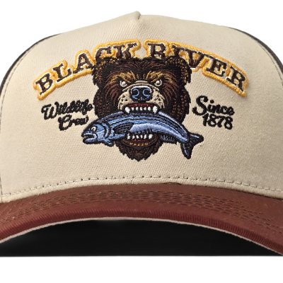 Kasket - Black River Wildlife Crew Trucker (beige/grøn/brun)